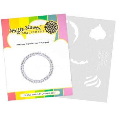 Waffle Flower Die-n-Stencil - Postage Cupcake